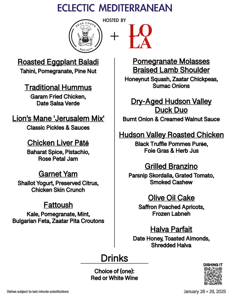 Menu for Lola