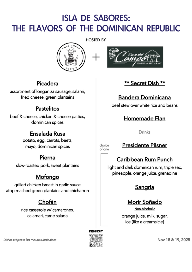 Menu for Casa del Campo