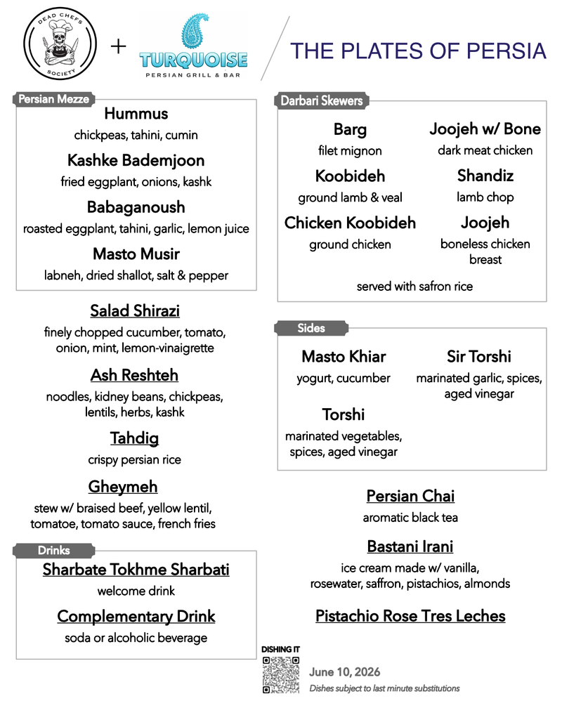 Menu for Turquoise