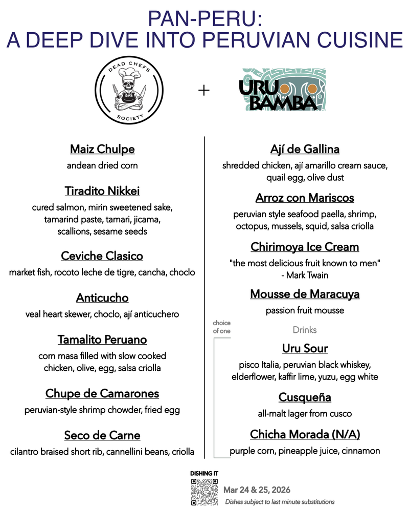 Menu for Urubamba Pisco Bar